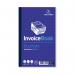 The image shows a carbonless duplicate invoice book with 100 sets, measuring 210x130mm and comes in a pack of 5. The book features a duplicate and triplicate challenge format, designed for accurate record keeping.