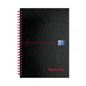 Black n Red Wirebound Ruled Perforated Hardback Notebook A5 (Pack of 5) 100080220 JDL67000