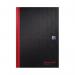 Black n Red Casebound Recycled Hardback Notebook 192 Pages A4 (Pack of 5) 100080530 JDL67019