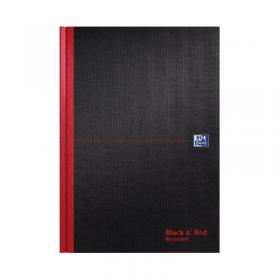 Black n Red Casebound Recycled Hardback Notebook 192 Pages A4 (Pack of 5) 100080530 JDL67019