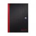 Black n Red Casebound Recycled Hardback Notebook 192 Pages A4 (Pack of 5) 100080530 JDL67019