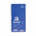 This picture shows a duplicate and triplicate challenge duplicate receipt book with 200 sets. It has a size of 280x141mm and the product code is 100080056 JDM71990. The cover is a bold, navy blue color with white text. The interior pages are perforated for easy tearing and each set has a white and yellow sheet for duplicate and triplicate copies. The title Challenge Duplicate Receipt Book is printed in bold, black letters on the cover along with the number of sets. Overall, it has a professional appearance and is perfect for keeping track of receipts and transactions.
