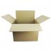 The image features a stack of 15 brown Jiffy Packing Boxes, measuring 599x510x410mm. The boxes are made of double wall corrugated material and are labeled with the product name and code. They are designed for dispatch and have the brand logo printed on the side.