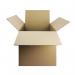 The photograph shows a stack of Jiffy packing boxes in double wall corrugated cardboard. They are brown in color and have dimensions of 457x305x305mm. There are 15 cartons in the stack, with a product code of SC-64 JF02119.