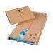 This image shows a stack of 25 brown Jiffy packing boxes, perfect for mailing. Each box measures 455x320x55mm and is labeled with the Jiffy logo and product name. The boxes are sturdy and durable, providing ample protection for shipping items.
