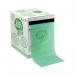 The photo shows a Jiffy Eco Packaging Jiffy Recycled Bubble Box Roll, measuring 300mmx50m, in a vibrant green color. The packaging has the product name and brand clearly displayed on the side, with the bubble wrap visible through a clear plastic window. The compact and eco-friendly design makes it a great choice for sustainable packaging needs.