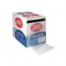This image shows a roll of Jiffy bubble wrap inside a clear Jiffy bubble box. The roll measures 300mm wide and 50m in length. The packaging is transparent, allowing the bubble wrap to be seen inside. The Jiffy logo is visible on the box.