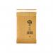 The picture shows a pack of 200 Jiffy Eco Padded Envelopes in size 0, measuring 135x229mm. The envelopes are in a shiny gold color and are padded for protection. The pack has the Jiffy logo and product name printed on it.