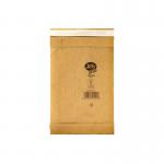 The image shows a pack of 100 Jiffy Eco Padded Envelopes, with each envelope featuring a metallic gold exterior and measuring 165x280mm. These padded bags are designed to protect and cushion items during shipping, making them a reliable option for safely sending your products.