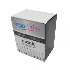 5 Star Ergo-Brite Drywipe Marker Rubber Grip Black (Pack of 48) JN10110 JN10110