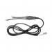 The photo captures a tangled mess of black headset cables, specifically a JPL adapter cord for Siemens, Unify, and Mitel devices. The EHS-3 DS-DHSG feature allows for seamless communication, making it a valuable tool for any office or call center.