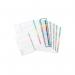 This picture features a set of Concord Numbered Dividers with a white A4 base and vibrant multicolour tabs. The tabs are numbered from 1-12, making them perfect for organizing documents.