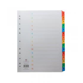 Concord Index 1-15 A4 White with Multicoloured Mylar Tabs 01601/CS16 JT01601