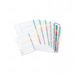 The photo shows a set of monthly dividers made by Concord. Each divider is white with multicolored tabs for easy organization. The tabs are labeled with the months from January to December. The A4 size is perfect for standard documents.