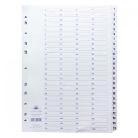 Concord Classic Index 1-200 A4 White Board Clear Mylar Tabs 05801/CS58 JT05801