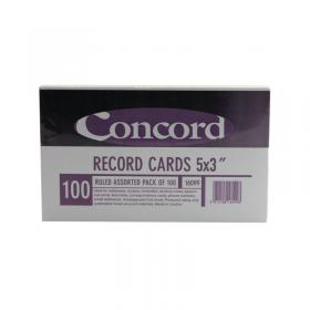 Concord Record Card 127x76mm Assorted (Pack of 100) 16099 JT16099