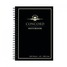 Concord Jotta Notebook 140 Page A5 Black (5 Pack) 8959-CON JT18959