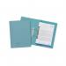 This image features a stack of 25 Exacompta Guildhall Transfer Files, each with a 285gsm weight and a vibrant blue color. The files are foolscap size and have a Guildhall Transfer and Pocket Transfer design. Perfect for organizing and storing important documents.