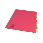 The photograph captures a pack of Concord dividers and indexes, featuring 10 vividly-colored 10-part dividers in A4 size. The high-quality 160gsm paper gives off a bright and professional appearance. Each divider is neatly labeled for easy organization.