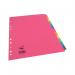 A close-up photograph of Concord Dividers and Indexes reveals a 12-part A4 size set made of 160gsm paper in bright assorted colors. Each divider is labeled with a clearly visible tab for easy organization and accessibility.