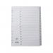 The photo features a set of Concord Numbered Dividers, with 15 parts numbered 1-15, made of durable polypropylene material. The dividers are in A4 size and are colored in a sleek grey shade, with the brand name and product number printed on the side.
