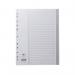 The photo shows a set of Concord Numbered Dividers with 31 parts, labeled 1-31, made of durable polypropylene material. They are designed for A4 sized documents and come in a sleek grey color. The dividers are neatly organized and ready to be used for efficient document management.
