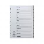 Concord 12-Part January-December Index Polypropylene A4 Grey 63005 JT63005