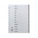 The image shows a set of 12 grey monthly dividers made of durable polypropylene material. Each divider is labeled with a month, from January to December, and features the word Concord at the top. The A4 size of these dividers makes them perfect for organizing documents and papers.