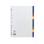 This picture shows a set of Concord Dividers & Indexes. The dividers are made of polypropylene and are multicoloured. There are 12 parts and the index is A4 in size. The product code is omitted from the description.