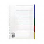 This photo features Concord Extra Wide Dividers, specifically the 5-part Extra Wide Index Polypropylene Multicoloured A4 version. The dividers are brightly colored and made of durable polypropylene, perfect for organizing documents and adding a pop of color to any project.