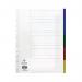 This photo features Concord Extra Wide Dividers, specifically the 5-part Extra Wide Index Polypropylene Multicoloured A4 version. The dividers are brightly colored and made of durable polypropylene, perfect for organizing documents and adding a pop of color to any project.