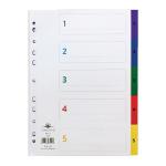 Concord Index 1-5 A4 Polypropylene Multicoloured 66299 JT66299