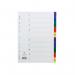 This image shows a set of Concord Numbered Dividers, specifically the 1-10 Index Polypropylene Multicoloured A4 66399. The dividers are made of durable polypropylene material and are labeled with clear numbers. Each divider features a different vibrant color for easy organization and identification.