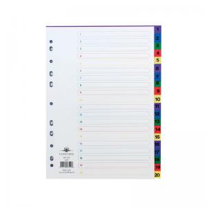 Concord 1-20 Index Polypropylene Multicoloured A4 66599 JT66599