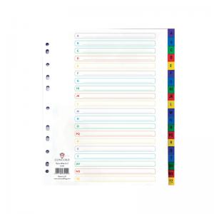 Concord Index A-Z A4 Extra Wide Polypropylene Multicoloured 67099