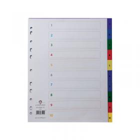 Concord Index 1-10 A4 Extra Wide Polypropylene Multicoloured 67199 JT67199