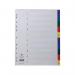 This photo shows a set of Concord numbered dividers in vibrant colors, ranging from 1-10. They are made of durable polypropylene and designed for A4 size pages.
