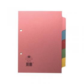 Concord Divider 5-Part A5 160gsm Pastel Colours 70599J5 JT705991