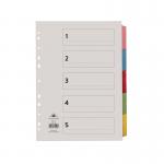 The photograph captures the vibrant hues and clear labeling of the Concord Dividers and Indexes. The 5-part A4 Multicoloured Tabs stand out, making it easy to organize and find contents. The dividers are sturdy and neatly aligned, ideal for any office or personal use.