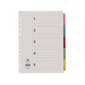 Concord Divider 5-Part A4 Multicoloured Tabs with Contents 71198PJ11 JT71198