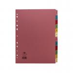 The photograph shows a set of 10 A4 pastel monthly dividers by Concord, labeled January-December. Each divider is uniquely designed with a different pastel color for easy organization. The dividers feature the Concord logo and are neatly aligned in a pack.