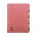 The photo shows a set of Concord dividers and indexes. The A4 size dividers are divided into 20 sections for easy organization. The dividers are labeled with various subjects and come in assorted colors.