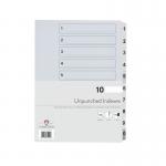 Concord Unpunched Index 1-10 A4 160gsm White (Pack of 10) 75201 JT75201