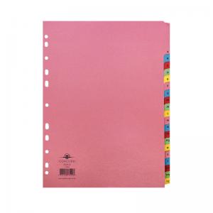 Concord 20-Part A-Z Reinforced Subject Divider A4 Assorted 77299
