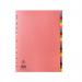 This photograph captures a set of A-Z dividers from Concord, featuring 20 colorful and pastel sections on an A4 size. The dividers are neatly labeled with letters for easy organization.