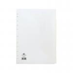 This picture shows a set of Concord dividers and indexes. The 10-part dividers are A4 size and made of 150gsm white paper. The dividers are neatly labeled with tabs and the index numbers can be easily seen. They are perfect for organizing and dividing documents.