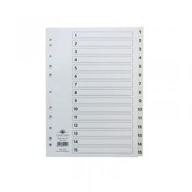 Concord Classic Index 1-15 A4 White Board With Clear Mylar Tabs 01401CS14 JTCS14