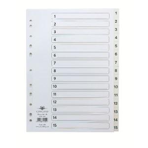 Photos - Planner Concord Classic Index 1-15 A4 White Board Clear Mylar Tabs 01401CS14 
