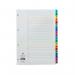 This picture features a set of Concord Numbered Dividers with multicoloured tabs, ranging from 1 to 20. The dividers are white and designed to fit A4-sized paper. The tabs are bright and easy to read, allowing for efficient organization and categorization.