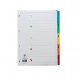 Concord Index 1-5 A4 White with Multicolour Tabs 00201CS2 JTCS2